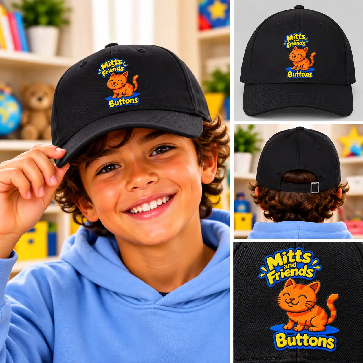 Buttons from Mitts and Friends Low Profile Baseball Cap