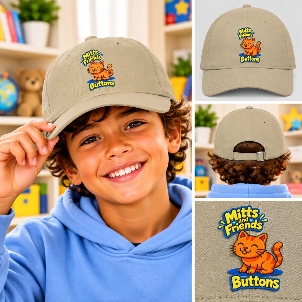 Buttons from Mitts and Friends Low Profile Baseball Cap - Image 2