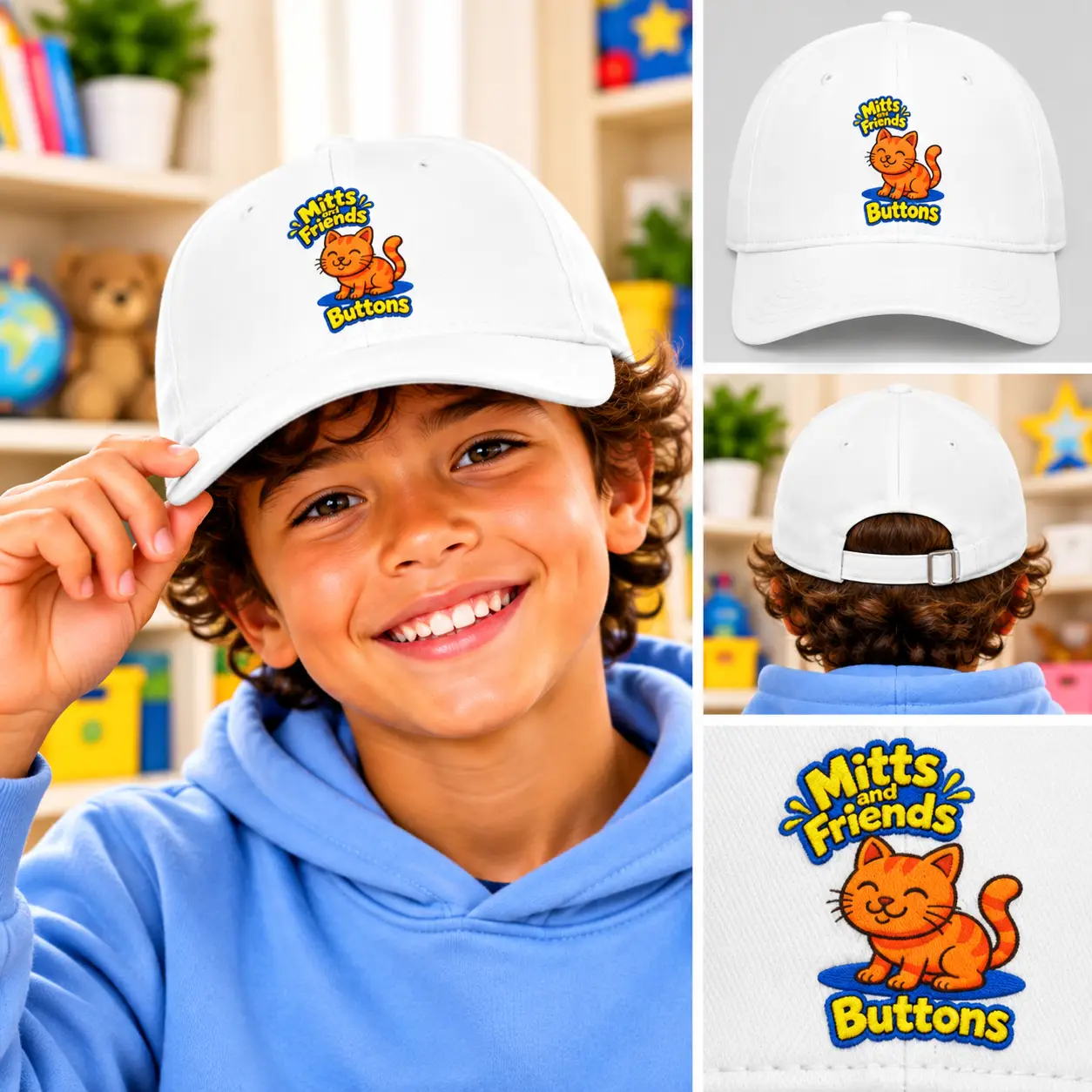 Buttons from Mitts and Friends Low Profile Baseball Cap - Image 3