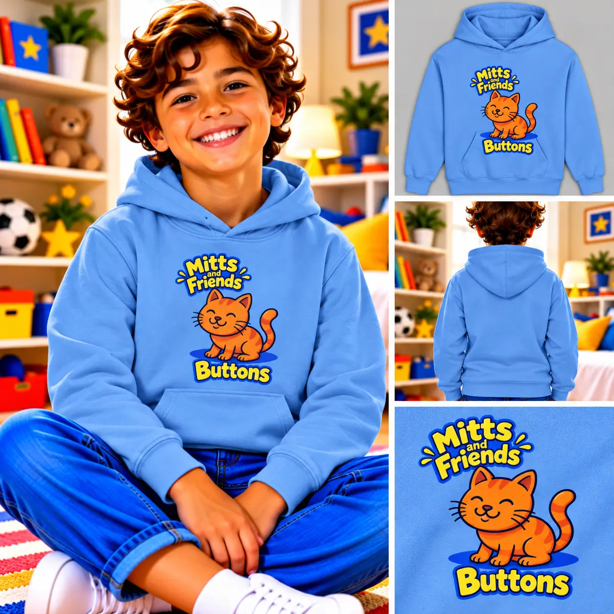 Buttons from Mitts and Friends Kids Hoodie - Image 3