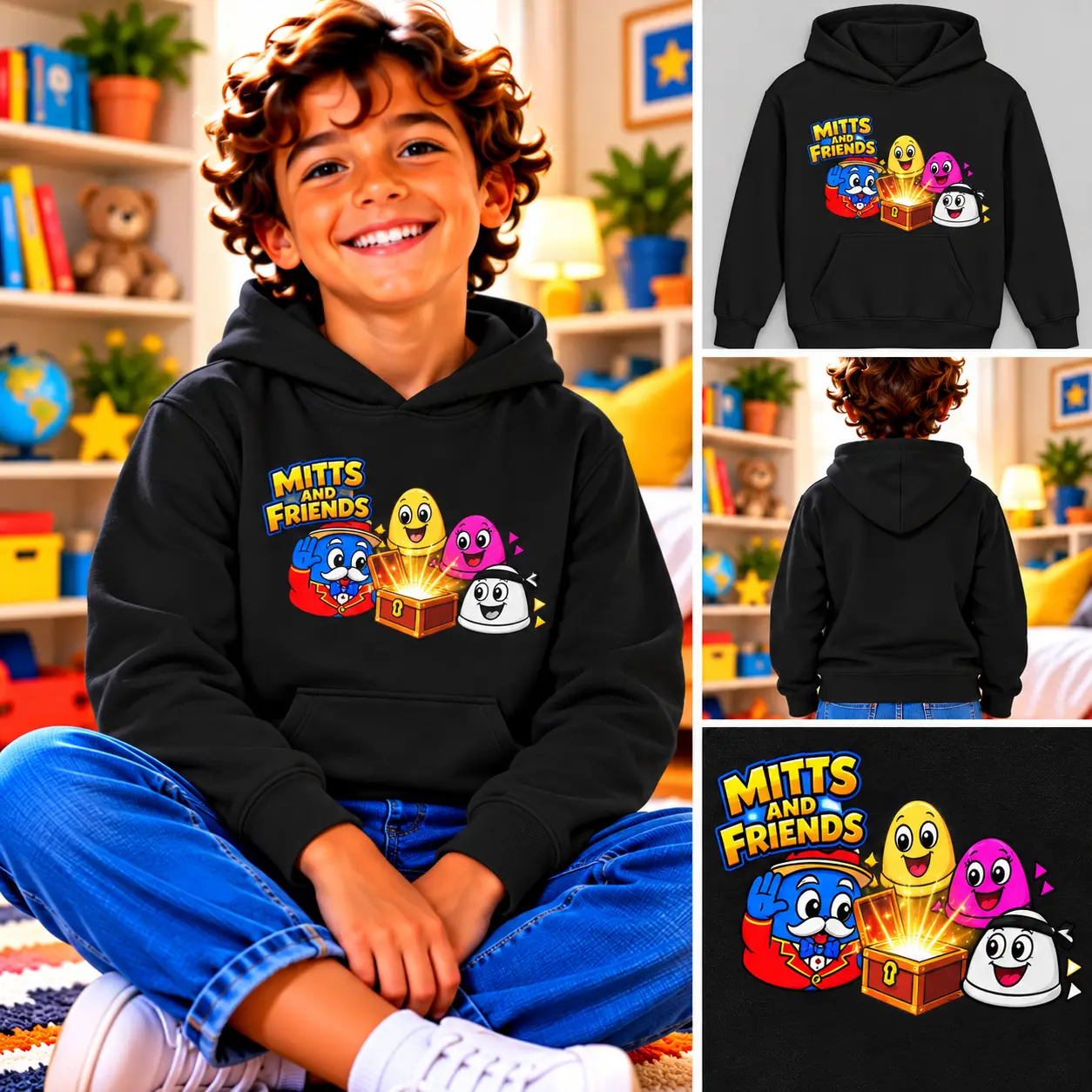 The Mayor from Mitts and Friends Treasure Chest Kids Hoodie - Image 2
