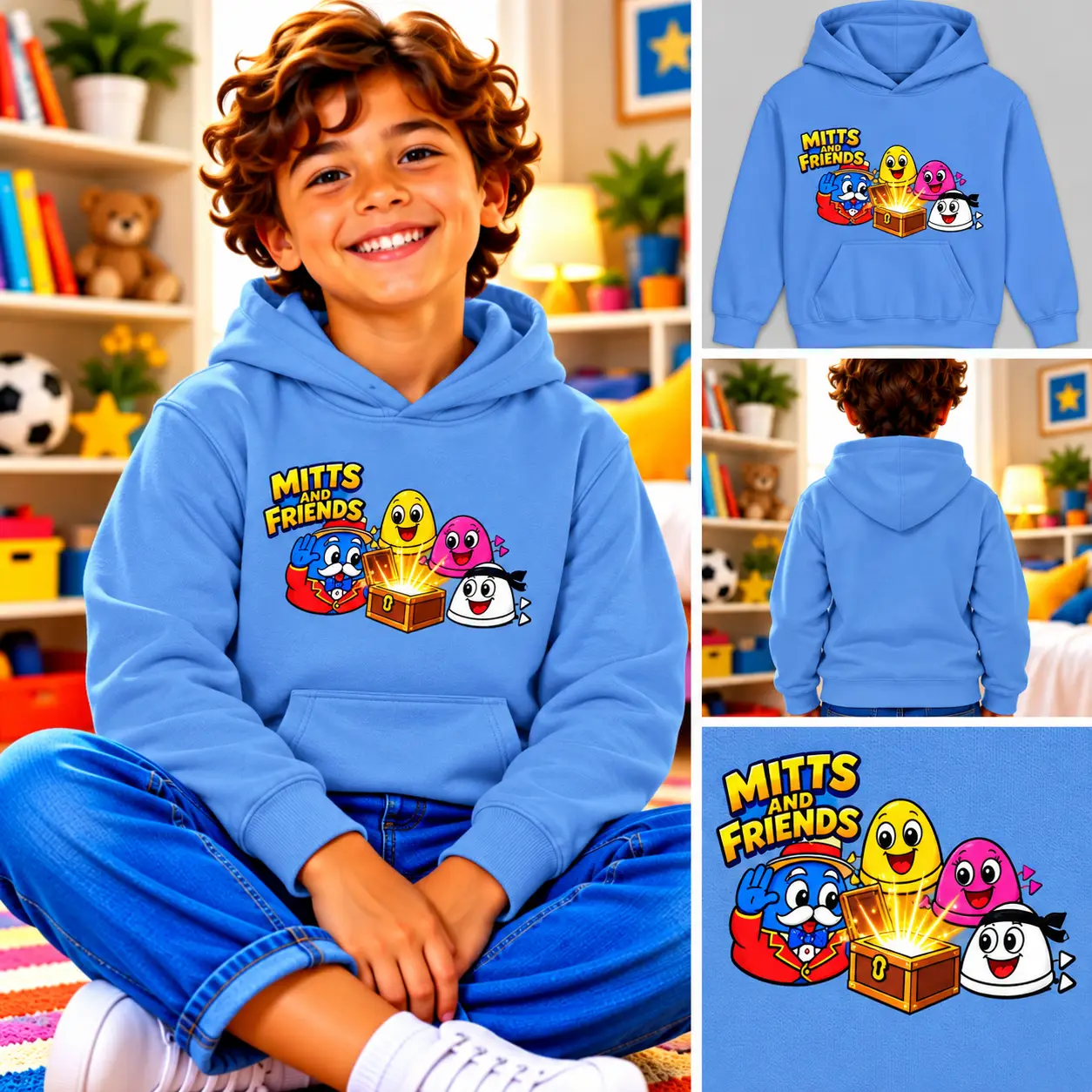 The Mayor from Mitts and Friends Treasure Chest Kids Hoodie - Image 4
