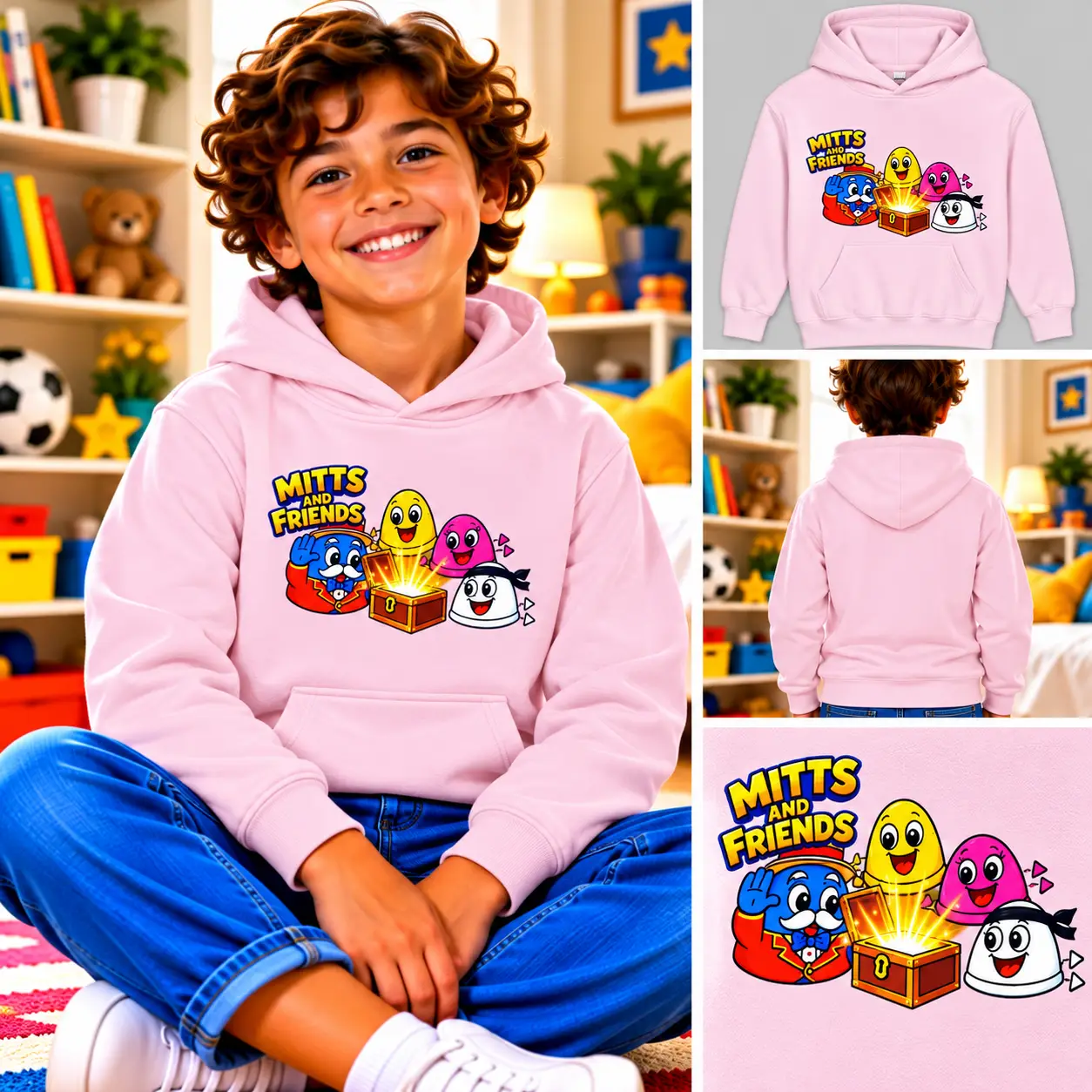 The Mayor from Mitts and Friends Treasure Chest Kids Hoodie - Image 5