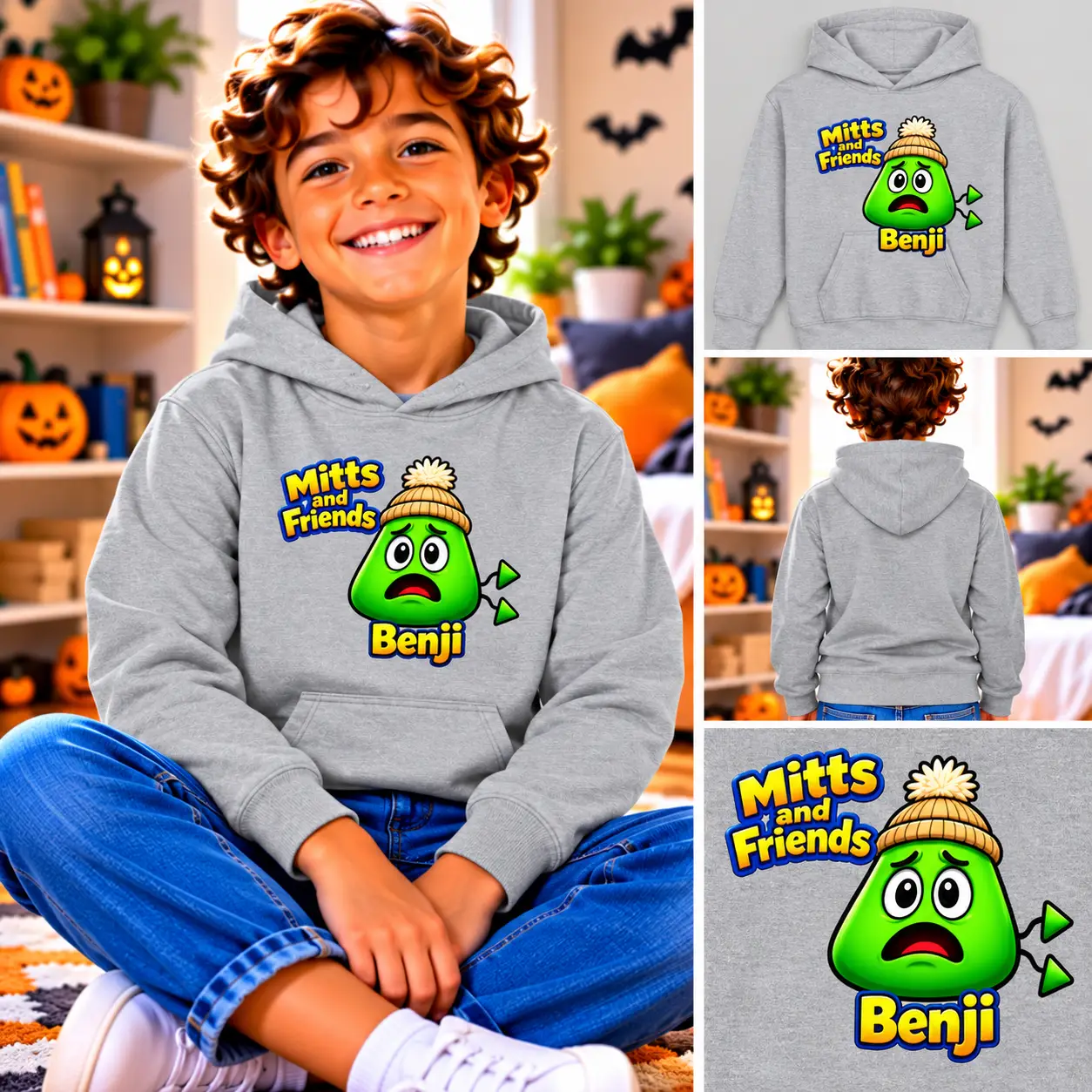 Benji from Mitts and Friends Kids Hoodie - Image 2