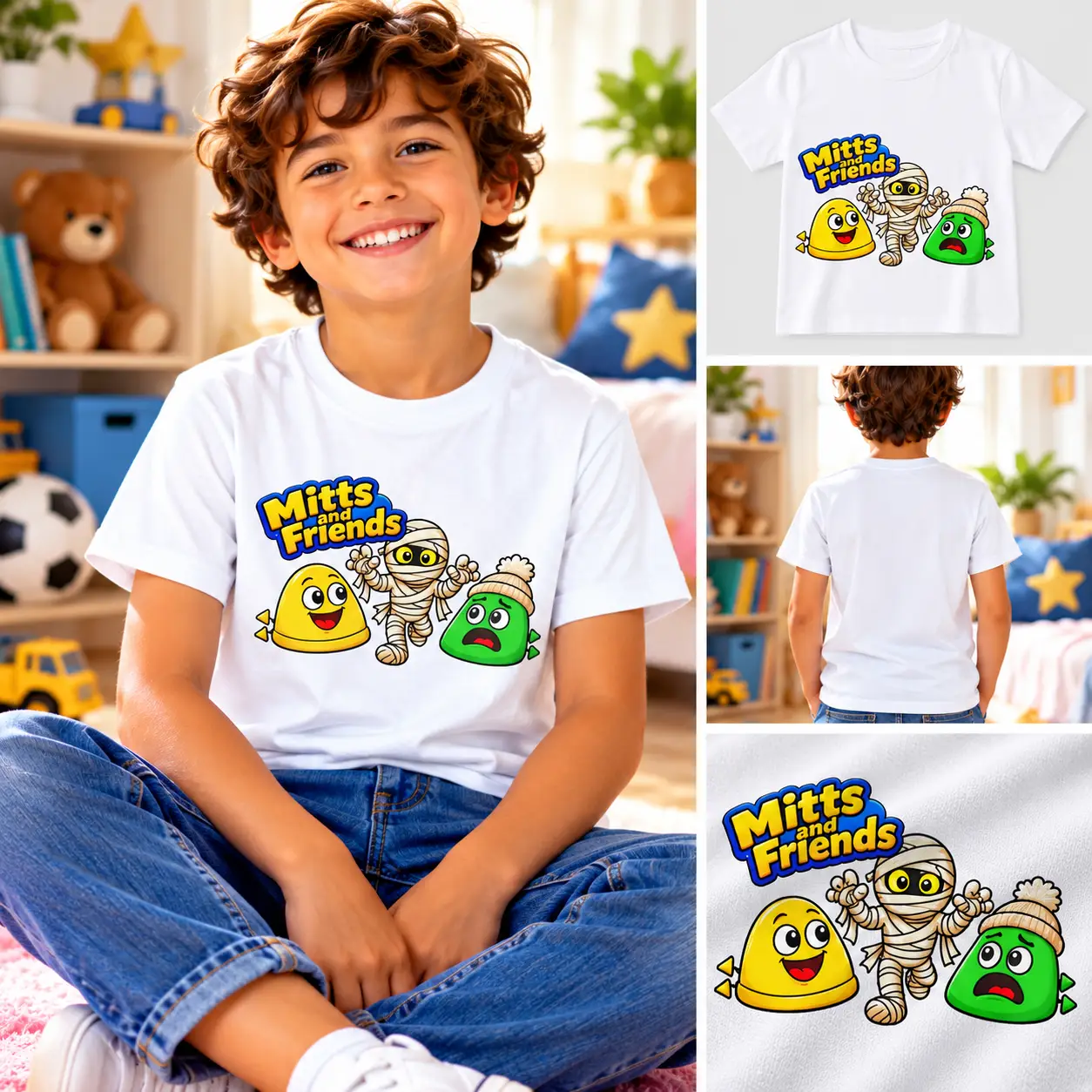 Mitts and Benji from Mitts and Friends Kids Tee