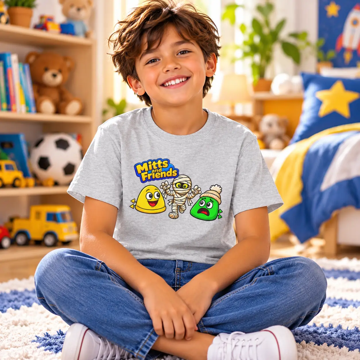 Mitts and Benji from Mitts and Friends Kids Tee - Image 2