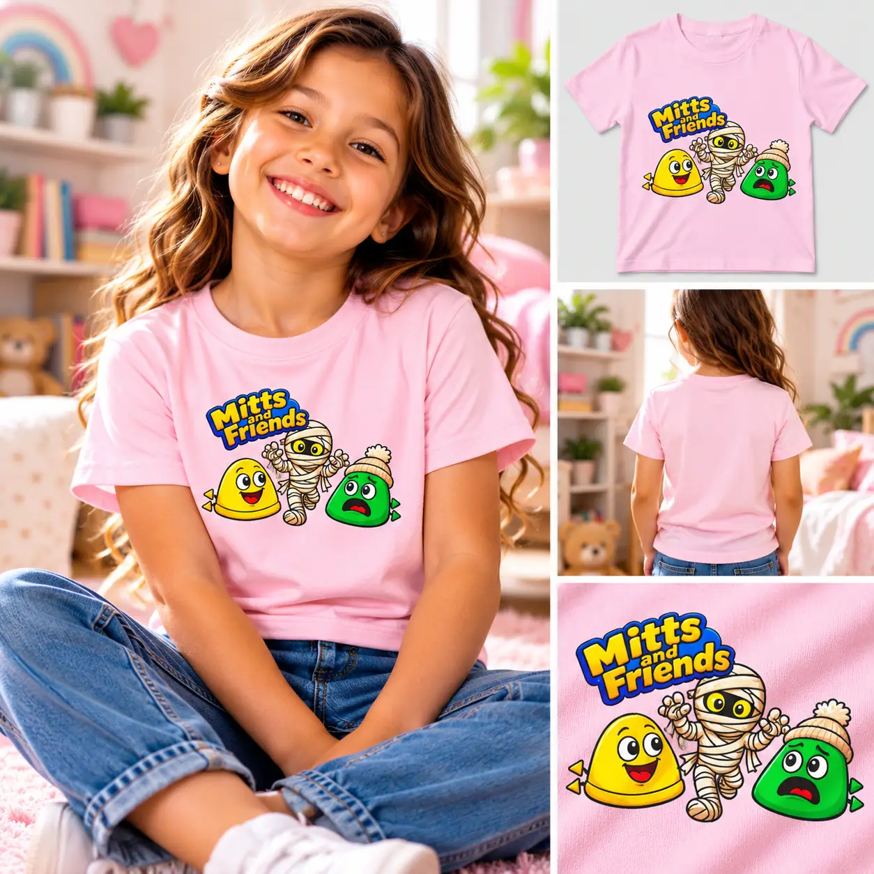 Mitts and Benji from Mitts and Friends Kids Tee - Image 4