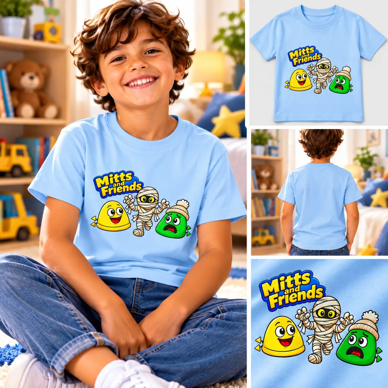 Mitts and Benji from Mitts and Friends Kids Tee - Image 5
