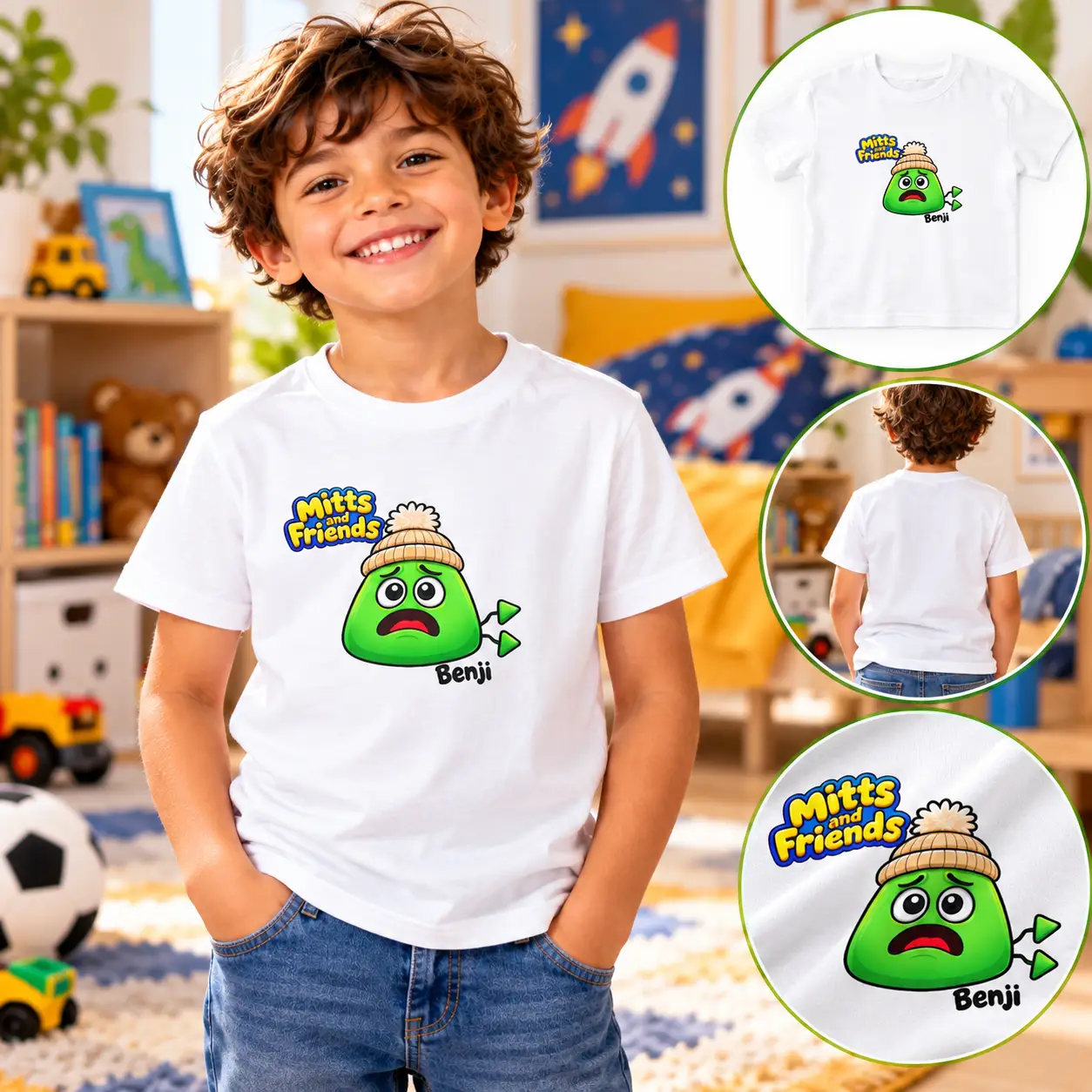 Benji from Mitts and Friends Kids Tee - Image 2